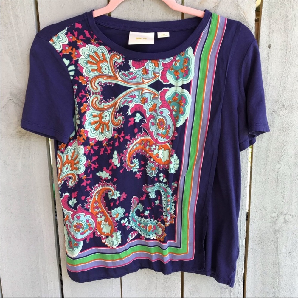 Anthropologie Maeve Paisley Print Top